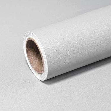 Imagem de CAX Papel de parede cinza descascar e colar 39,9 cm x 1,204 cm papel de contato cinza sólido moderno papel de parede removível autoadesivo cor sólida papel de parede à prova d'água para armários de