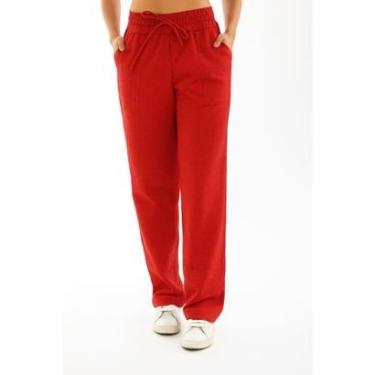 Imagem de Calça Feminina Moletom Pantalona Wide Leg Moda Gringa-Feminino