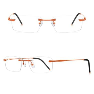 Imagem de VFDHN Armação de óculos de titânio masculina, ultraleve, sem aro, antiderrapante, esportiva (5)