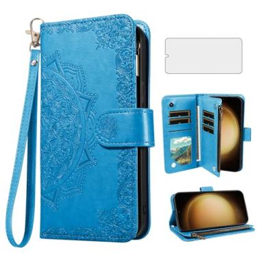 Imagem de Asuwish Capa de celular para Samsung Galaxy S23 Plus S23+ 5G capa carteira celular com protetor de tela de vidro temperado e suporte para cartão de crédito S23plus 23S + S 23 23+ SM-S916U 16.8 cm