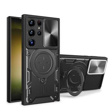 Imagem de HJZSZX Para Galaxy A55 360° rotativo suporte de carro de metal capa de telefone à prova de choque (para Galaxy A55/preto)