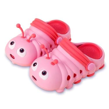 Imagem de Pantufas infantis infantis Juxi para meninos e meninas, Pink Gray2, 11-12 Little Kid