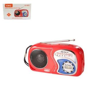 Imagem de Mini Rádio FM AM TV De Bolso Portátil Com Relógio LCD A Pilha - LELONG