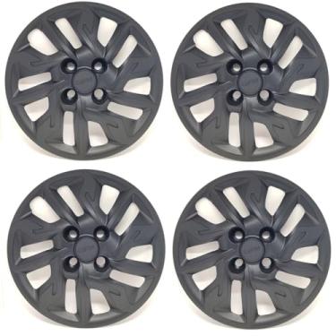 Imagem de Kit 4 Calota Aro 14 Compatível c/Roda Argo 2017 2020 - Preto fosco
