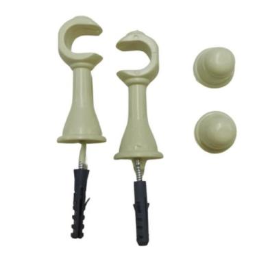 Imagem de Kit Suportes Para Varão 19mm Suporte Cortina Várias Cores Com Ponteira