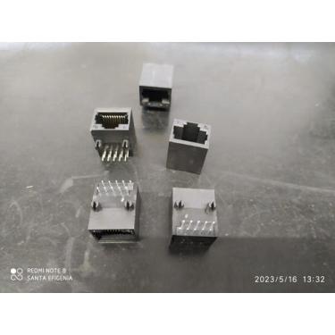 Imagem de 2x Conector Rj50 Femea 10 Vias 90