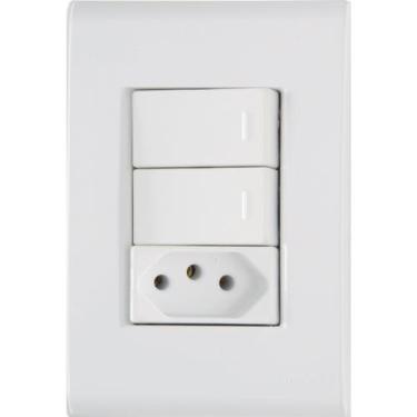 Imagem de Conjunto Interruptor Simples Duplo Com Tomada 10A 57170/073 Tramontina