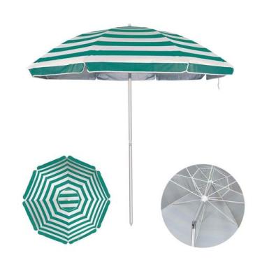 Imagem de Guarda Sol Listrado 2,6 m Alumínio Grande Praia Piscina - Mor, Azul tu