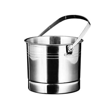 Imagem de Balde de gelo para festas Balde de gelo de aço inoxidável Balde de gelo portátil Bar KTV Service Barril de vinho perfeito para garrafas de vinho, champanhe ou cerveja, recipiente de gelo, balde de