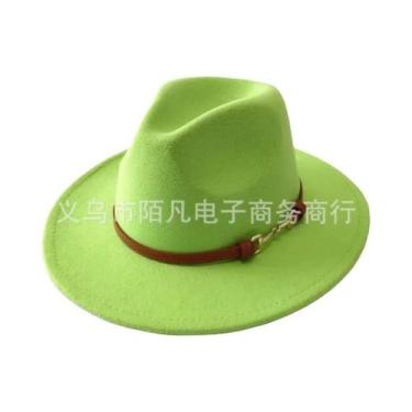 Imagem de Chapéu De Feltro De Lã Feminino Para Outono/inverno, Com Fivela De Cin