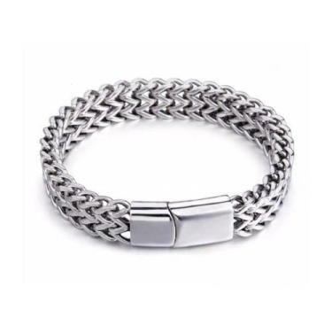 Imagem de Bracelete Masculino Pulseira Prata 925 10mm Grossa Robusta Luxo Elegan