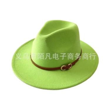 Imagem de Chapéu De Feltro De Lã Feminino Para Outono/inverno, Com Fivela De Cin