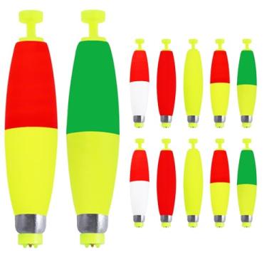 Imagem de CWSDXM Boias de pesca pesadas, boias de encaixe, espuma de EVA para peixe-gato (5,6 cm - 10 peças)