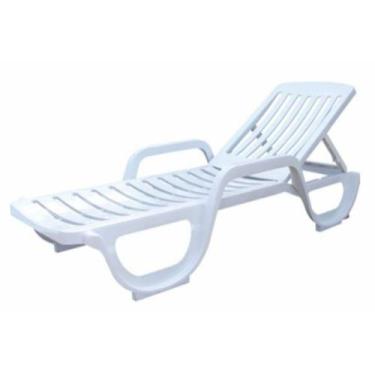 Imagem de Espreguiçadeira Branca Rodinhas Modelo Pitangui - Antares