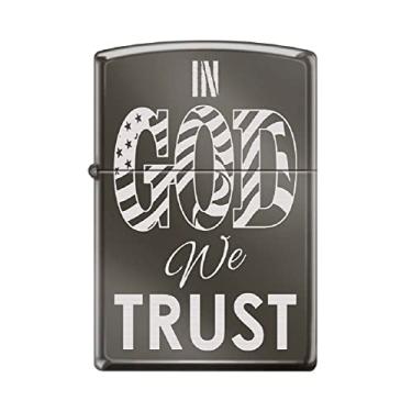 Imagem de Zippo Isqueiro - Isqueiro à prova de vento com bandeira americana dos EUA Patriot Bald Eagles (em God We Trust #Z6028)