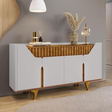 Imagem de Aparador Danúbio com 4 Portas 2 Gavetas e Pés de Madeira - BECHARA, Of