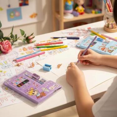 Imagem de Kit Infantil Labubu Escolar Completo Lapis + borracha + apontador + pi