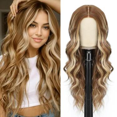 Imagem de Peruca ShowCoco Long Brown a Ombre Blonde 66 cm sintética