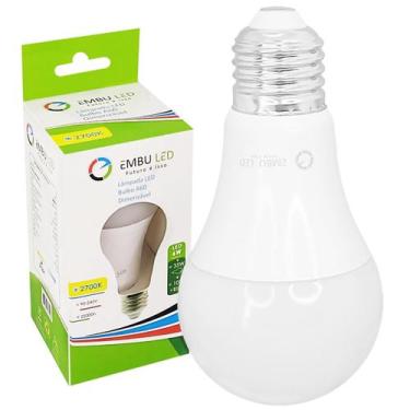 Imagem de Lâmpada Bulbo Led 6W Bivolt E27 Branco Quente Dimerizavel - EMBULED, 1