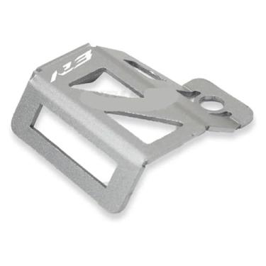 Imagem de Tampa do reservatório de fluido traseiro CNC para motocicleta, freio traseiro, tanque de combustível, protetor de copo de óleo compatível com YZF-R3 YZFR3 10-23 YZF-R7 YZF R7 21-23 (Cinza-R3)