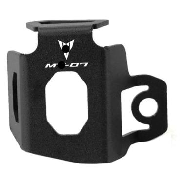 Imagem de BYYINGSUS Compatível com MT-07 MT07 MT FZ 07 FZ07 Acessórios CNC para motocicleta Protetor de reservatório de fluido de freio traseiro Tampa do copo de óleo (preto)