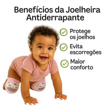 Imagem de Par de Joelheira Antiderrapante Para Bebê 3 A 12 Meses Plin Baby Bichi