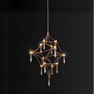 Imagem de Lustre de cristal moderno para hall de entrada, teto alto, dourado, contemporâneo, luz pendente de LED, cromado, luminária suspensa de teto para quarto, sala de estar, sala de jantar, cozinh