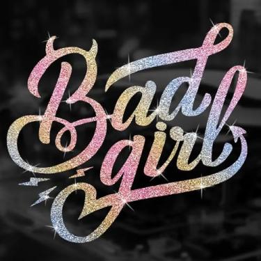 Imagem de Adesivo autoadesivo de PVC brilhante Badgirl brilhante para carros, janela de parede, bagagem, capa de arranhão, porta multisuperfície decorativa adesivo (colorido)