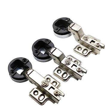 Imagem de 2 peças conector interior de casa sem furo clipe dobradiça de armário acessórios para janela dobradiça de porta de vidro suprimentos de móveis (dobra grande)