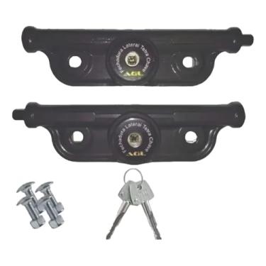 Imagem de Fechadura Porta Basculante de Aço Direita/Esquerda – Trava Lateral em Aço com Chave Tetra, Acabamento Alumínio Preto IP66