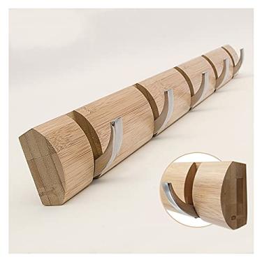 Imagem de URGDWEKJY Cabideiro de parede dobrável montado na parede gancho de armazenamento doméstico com 5 ganchos retráteis para pendurar casaco, cachecol, bolsa, cabide de parede (A)