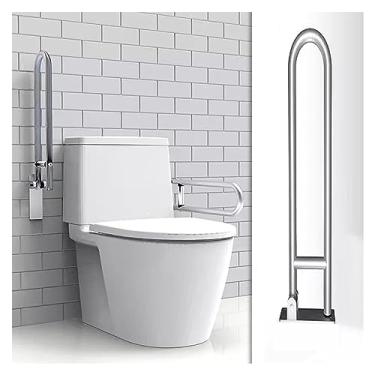 Imagem de Barra de apoio para vaso sanitário, trilhos de alumínio para deficientes, barras de apoio para banheiro, em forma de U e suporte de parede para idosos, pacientes grávidas e feridas