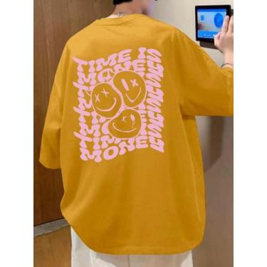 Imagem de Camiseta Timeis Money Blusa Oversized Desenho Estampa Grafica Frente C
