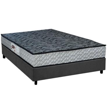 Imagem de Conjunto Box Casal: Colchão Espuma Paropas D23 Ag65 Royalle Rustico + Base Crc Suede Gray (138x188)