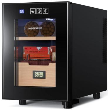 Imagem de Umidor Elétrico para Charutos 16L com Prateleiras e Higrômetro, 110 Volts, NEEDONE, Preto