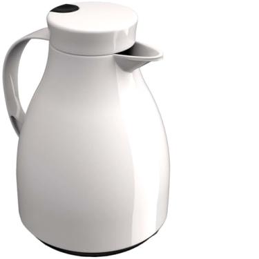 Imagem de Garrafa térmica de 1 litro com alavanca, adequada para café, chá, leite e mate, garrafa de mesa(Branco)