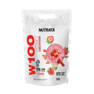 Imagem de W100 Whey Protein Concentrado Sabor Morango 900g Nutrata