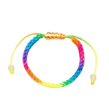 Imagem de 4 pulseiras ajustáveis para mulheres/homens, pulseira de fio tecida à mão, pulseira de casal, joia presente para aniversário/aniversário, One Size, Poliéster, Sem Pedra Preciosa