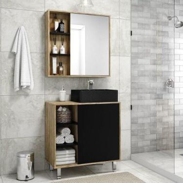 Imagem de Gabinete Banheiro Cuba E Espelheira 80cm Multimóveis Cr10067 - MULTIMO