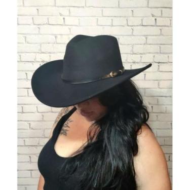 Imagem de Chapéu Country Mizu Preto Vaqueira Boiadeira Feminino - NoBrand