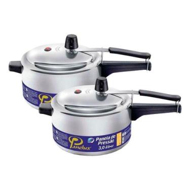 Imagem de Kit Panelas De Pressão Panelux 3,0 Litros Polida 2 Unidades