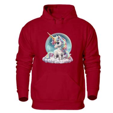 Imagem de Blusa de Frio Abrigo Moletom Quentinho Plus Size Feminino Estampa Unicornio Confortavel Macia