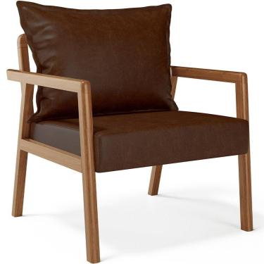 Imagem de Poltrona Decorativa Para Sala De Estar E Living Alícia B04 Couríssimo Marrom