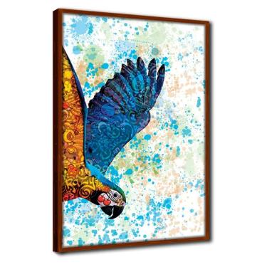 Imagem de Quadro Decorativo Textura Cx Alta Arara Azul 1 Pç 40x60 
