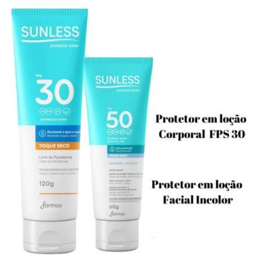 Imagem de Kit Protetor Solar Facial FPS50 60g incolor + Protetor Solar Corporal 