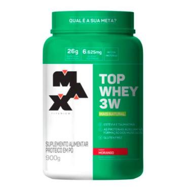 Imagem de Top Whey 3W Mais Natural 900g - Max Titanium, Morango