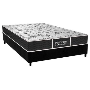 Imagem de Cama Box Casal: Colchão Molas Probel Prolastic Sleep + Base Crc Suede Black(138X188)