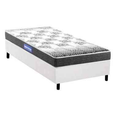 Imagem de Cama Box Solteiro: Colchão Espuma Probel Guarda Costas Resistente + Base Crc Courano White(88X188)