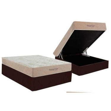 Imagem de Conjunto Box Baú Solteiro: Colchão Molas Inovaflex Ensacadas Supreme+Base CRC Corano Brown (88x188)