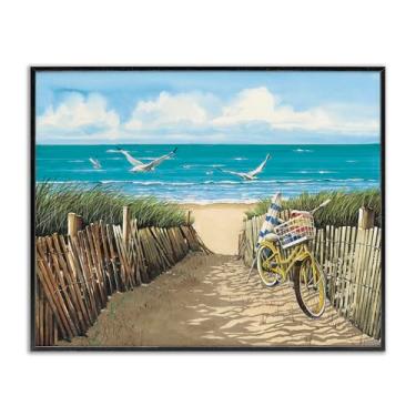 Imagem de Stupell Industries Yellow Beach Taxi Coast Gray Framed Giclee Art, design por John Rossini, 24 x 30